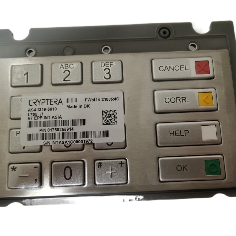 01750255914 Diebold Nixdorf 1750255914 EPP V7 ESP INT पिनपैड दक्षिण अमेरिका कीबोर्ड एटीएम पार्ट्स